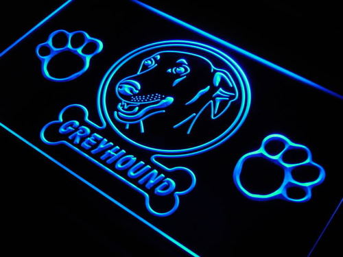 Greyhound Paw Print Shop Dog Pet Neon Light Sign